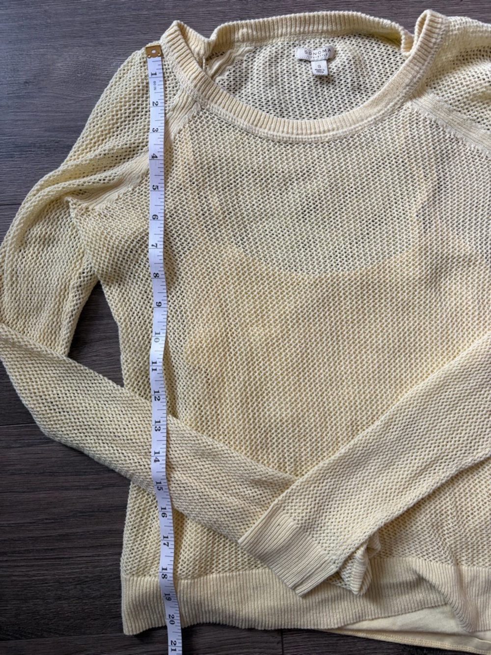 Sonoma Light Cream Open-Weave Pullover Sweater - Picture 6 of 6